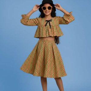 girls multicolor printed cotton co ord set