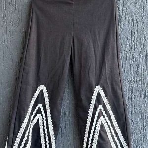 black slub cotton slub palazzo bottoms for girls