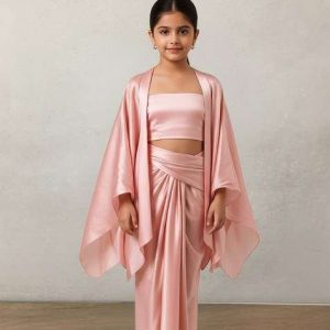 girls pink solid tissue fusion set