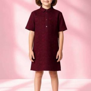 girls red brocade dress