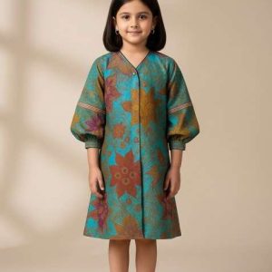 girls multicolor brocade dress