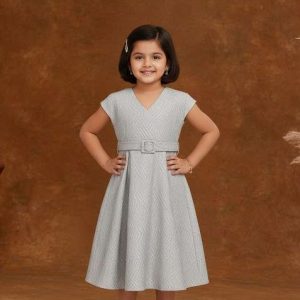 girls grey brocade dress