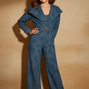 girls light blue denim co ord set
