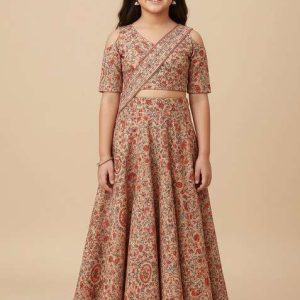 girls multicolor floral print fusion set