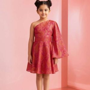 girls rani pink brocade dress
