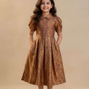 girls purple brocade dress