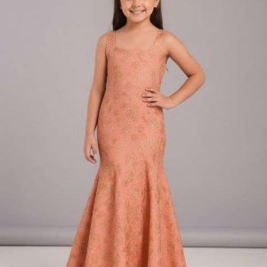girls pink brocade dress