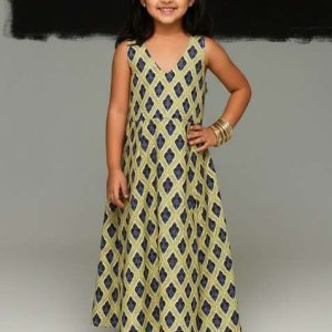 girls rust abstract print cotton dress