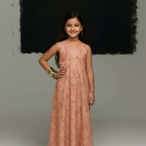 girls red abstract print cotton dress