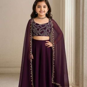 girls purple sequin chinon sharara set